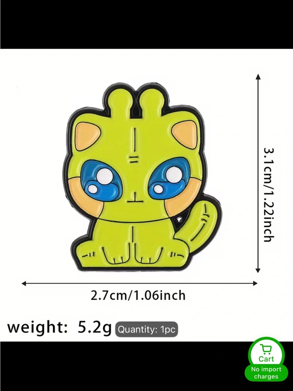 Cute Lime Green Cat Enamel Pin - Pets Cat Accessory